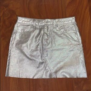 Metallic Silver Forever 21 Skirt